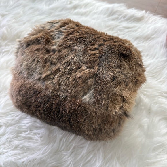Vintage Fur Hand Muff 1900s Mink Hand Warmer Pocket Brown Edwardian Era Antique - Picture 2 of 9